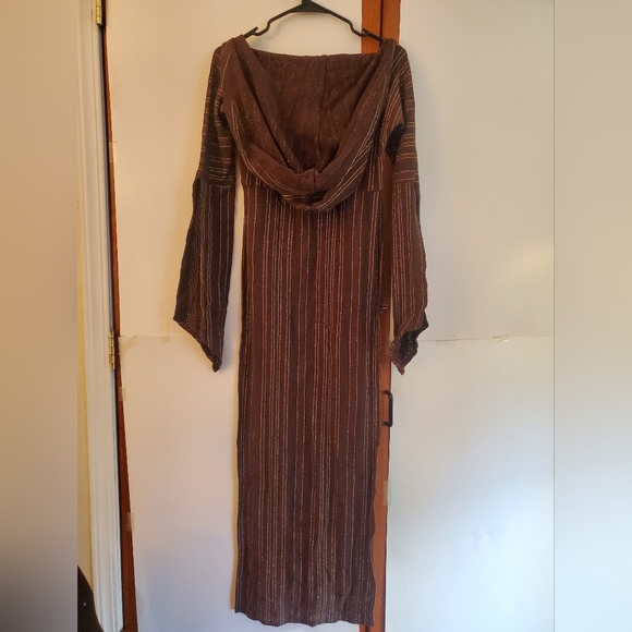 Opal Moon Designs Brown Gold Hooded Duster Layer Dress - Picture 6 of 6
